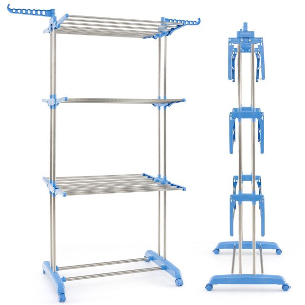 4 Stendibiancheria Da Viaggio 5 Metri - Nylon Antivento Con Ganci Regolabili Per Campeggio E Balcone