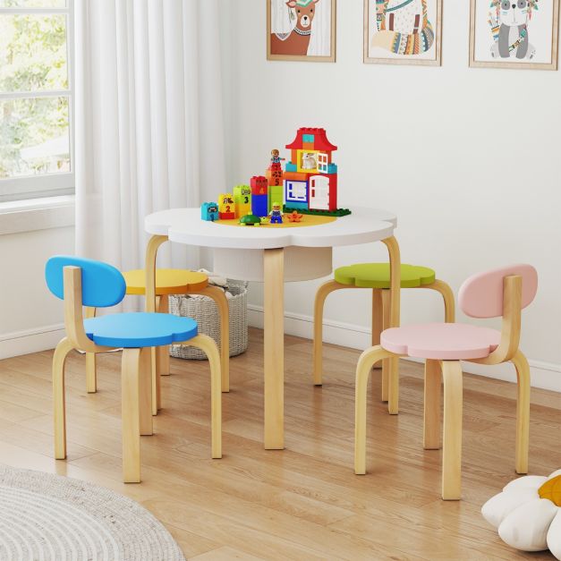Brelley Set di tavolo e 2 sedie per bambini, altezza regolabile
