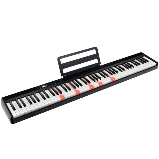 COSTWAY Pianoforte Digitale 88 Tasti Ponderati – Tastiera Elettronica Con Bluetooth, 128 Timbri E Ritmi, Custodia Inclusa – Bianco - 2