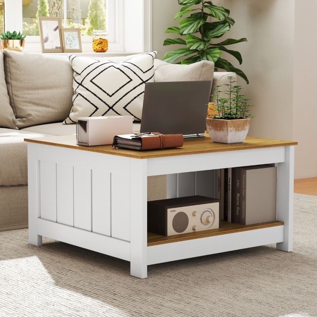 Tavolino da caffè nero in stile loft, 100 cm, con ripiano. Ideale per