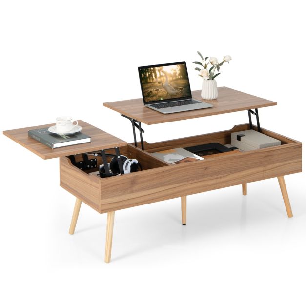 COSTWAY Tavolino Da Salotto Rotondo A 2 Livelli, Tavolino Da Caffè In Rattan PE Con Piano In Vetro Temperato E Gambe In Legno Di Acacia Tavolo Laterale Per Soggiorno Camera Da Letto E Studio 80396712