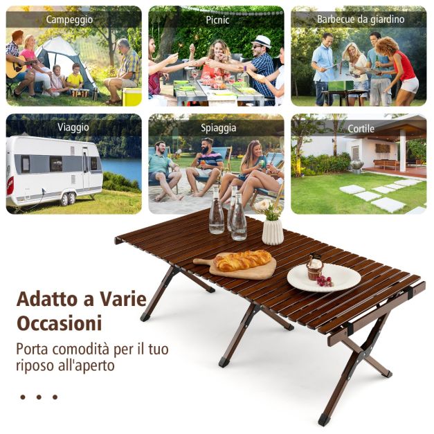 Pistro Tavolo Da Campeggio Pieghevole Regolabile In Altezza - 30 Cm Diametro, Leggero Portatile, Treppiede Per Giardino - 2