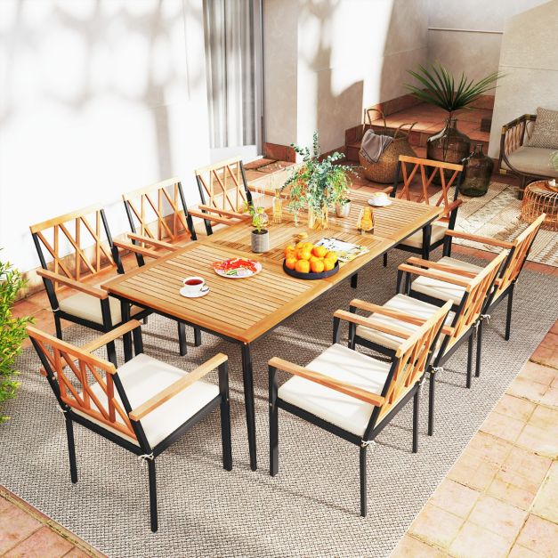 Tavolo da bistrot per esterni in metallo bianco con effetto distressed