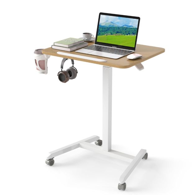 Vassoio per laptop in bambù con piano di dissipazione termica inclinabile, Vassoio per la colazione 2 Colori