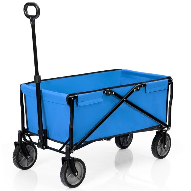 Carrello Pieghevole, Carrello Utilitario Esterno Pieghevole, Carrello Da Giardino Portatile Robusto Porta Bibite Maniglie Regolabili 94086518