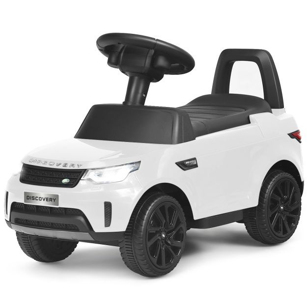 Macchinina 2 in 1 per bambini, Land Rover giocattolo a batteria con luci  LED, Bianco - Costway