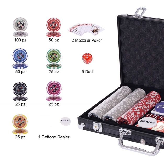 Set Dadi Lega Alluminio 5 Pezzi - Scatola Portaoggetti Oro Per Giochi