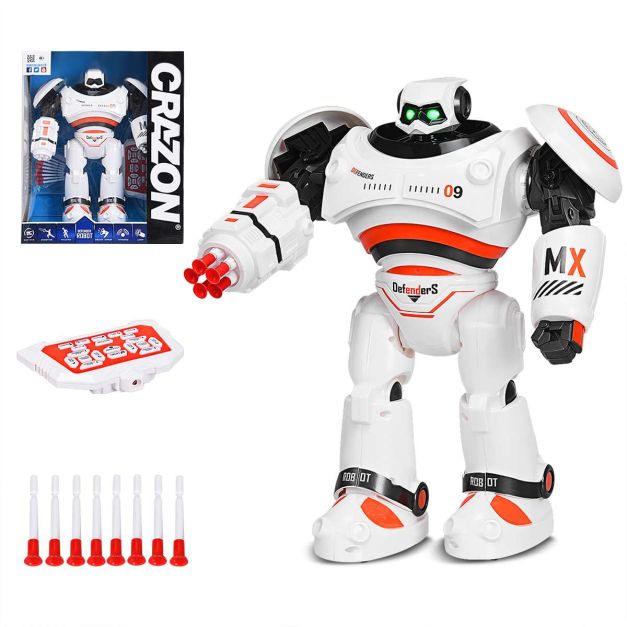 Robot intelligente programmabile con telecomando, Robot giocattolo  combattimento con proiettili Arancione - Costway
