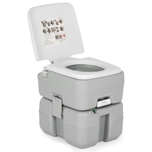 WC portatile con 20 L di serbatoio acque reflue e pompa di scarico