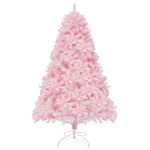 Albero Di Natale Artificiale Rosa 1,8m – Pino Innevato Con Base In Metallo, Rami Realistici E Smontabili