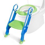 SWANEW WC Riduttore Water per Bambini Portatile & Pieghevole Vasino Sedia con Scaletta & Sgabello da Viaggio blu