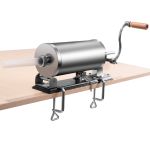 Riempitrice Per Salsicce Orizzontale In Acciaio Inox Con Base In Legno - 4 Ugelli E Morsetti, Capacità 4L, Per Uso Domestico E Professionale