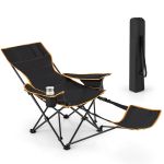 PATIKIL Campeggio Sedia Piede, 4pz 18mm Tubo Dia Rimovibile Antiscivolo Sgabelloft Sostituzione per Escursionismo Esterni, Nero