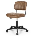 Flash Furniture Manor Sedia Ufficio Girevole Ergonomica Con Poggiatesta E Braccioli – Rivestimento In Pelle Morbida, Altezza Regolabile, Nero