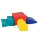 COSTWAY Set 4 Blocchi Di Schiuma Per Arrampicata Per Bambini - Tunnel, Scivolo, Gradino E Mezza Luna, Morbidi E Sicuri, Giocattoli Da Interno Per Sviluppo Motorio, Gialli - 4