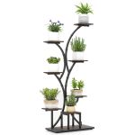 Supporto per piante da interno a 8 livelli con luci di crescita, mensola ad angolo alto per soggiorno, casa, patio, contiene più piante da 152 cm
