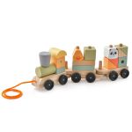 Gioco Trenino In Legno Per Parco Con Un Vagone Locomotiva E Due Vagoni Scoperti P 7981