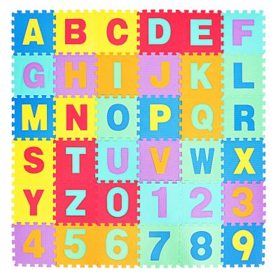 Puzzle in schiuma di grandi dimensioni per bambini con lettere e numeri 40 PEZZI 