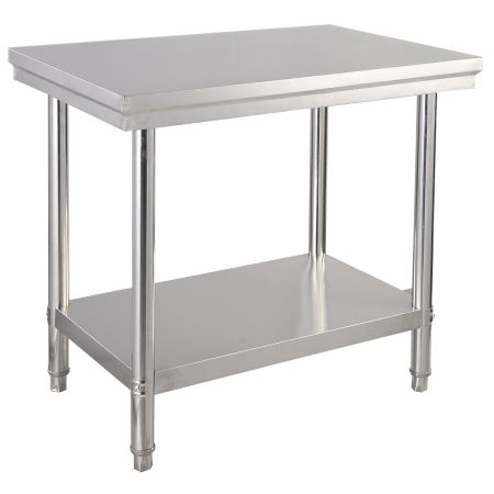 Tavolo da lavoro multifunzione in acciaio per supermercato, ristorante e negozio, 91,5x61x90cm, Argento