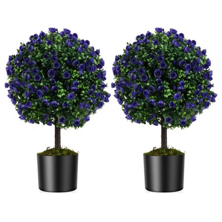 pianta finta con rose viola