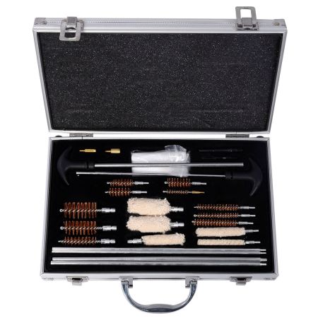 Kit di pulizia per armi di tutti i tipi con robusta valigia di alluminio, Kit di pulizia per pistole versatili