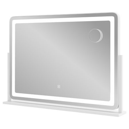 Specchio Da Trucco LED Grande 22,9 Cm - Cromato Con Ingrandimento 1x/10x - Luce 3 Colori Regolabile, Ricaricabile 4000 MAh, Base Rotante 360° - 2