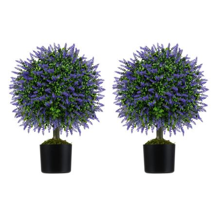 pianta finta con lavanda viola