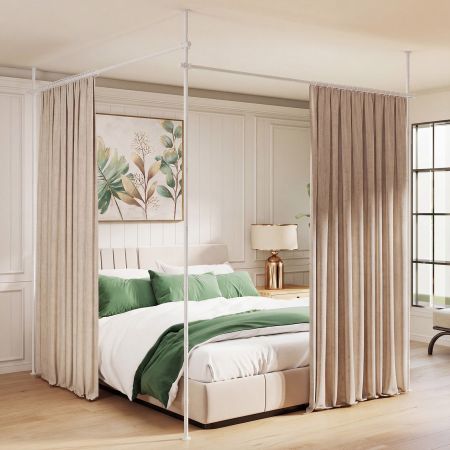 Divisorio interno Asta con struttura in metallo, regolabile in altezza e larghezza, ideale per privacy in camera da letto.