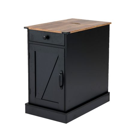 Credenza Moimhear 208 Cm – Armadio Con 4 Ante E 2 Cassetti, Stile Rustico, Colore Legno E Nero, 39,5x80 Cm, Per TV Fino A 90 Pollici - 2