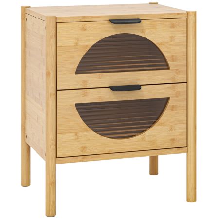 Comodino Moderno Scanalato Con Stazione Di Ricarica USB | AEPOALUA Mobile Con Cassetto Per Camera Da Letto (50x39,5x60 Cm) - 4