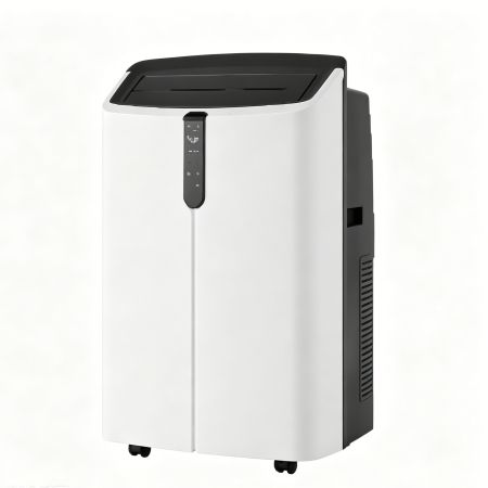 Condizionatore portatile 5 in 1 con telecomando, 14.000 BTU, silenzioso a 47dB, ideale per raffreddamento e riscaldamento.