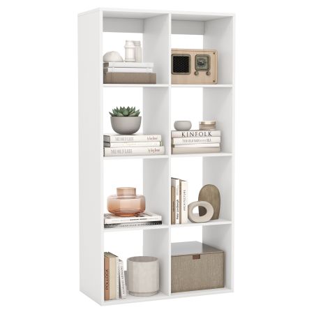 Libreria Con 8 Scomparti Scaffale In Piedi Con 3 Livelli Scaffale A Cubo Scaffale Da Ufficio Scaffale Portaoggetti 100 X 24 X 104 Cm Bianco 88734336