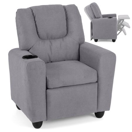 Poltrona in pelle con porta bicchiere per bambini