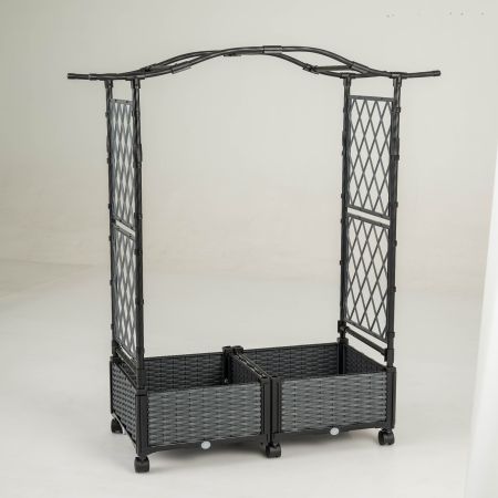 arco da giardino con fioriere