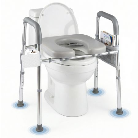 Sedia toilette con ausilio di alzata ergonomico