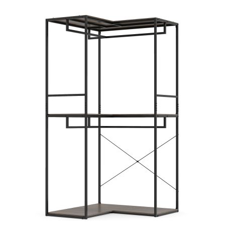 Stand a 3 ripiani con 4 barre portabiti