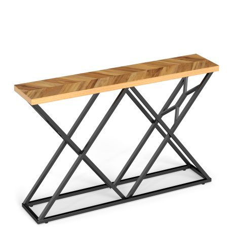 tavolo d’appoggio consolle geometrico metallo legno