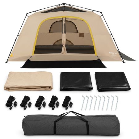Tenda da campeggio per 10 persone, 399 x 267 x 201 cm, con copertura antipioggia e montaggio rapido in 60 secondi.