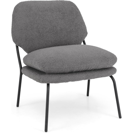 sedia casual in tessuto di peluche con schienale alto