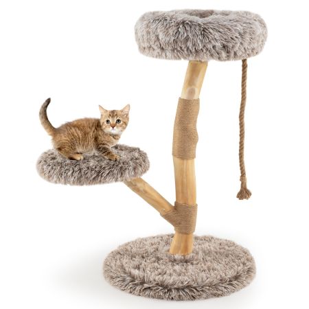 torre moderna per gatti in legno con cuscino morbido