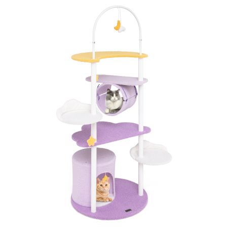 torre moderna per gattini viola