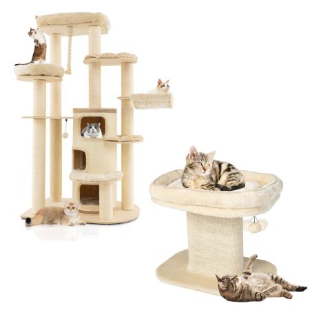 Albero per gatti multi-livello e moderna torre per gatti