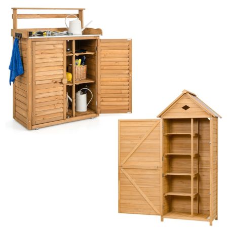 Armadio da esterno per attrezzi in legno e armadio di stoccaggio in legno