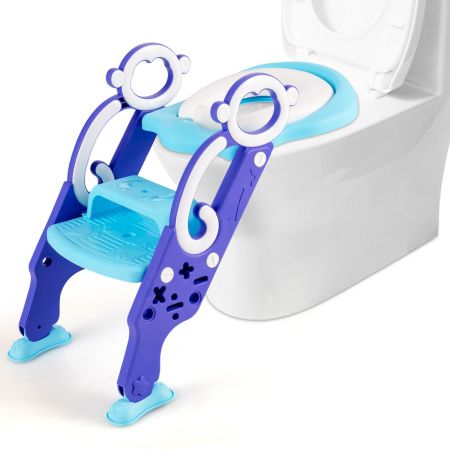 Riduttore WC Babyblume Con Scaletta | Regolabile E Pieghevole | Per Bambini 1-7 Anni | Colori Rosso/giallo O Blu/verde