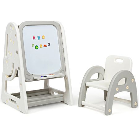 lavagna double face e libreria per bambini con sedi
