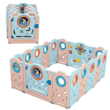 box multifunzionale con 16 pannelli e giocattoli educativi