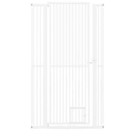 Bettacare Cancelletto per Animali con Chiusura Automatica, 82,2cm - 89,2cm, Bianco, Cancelletto a Pressione per Cani e Cuccioli, Barriera di Sicurezza per Porte, Corridoi e Spazi