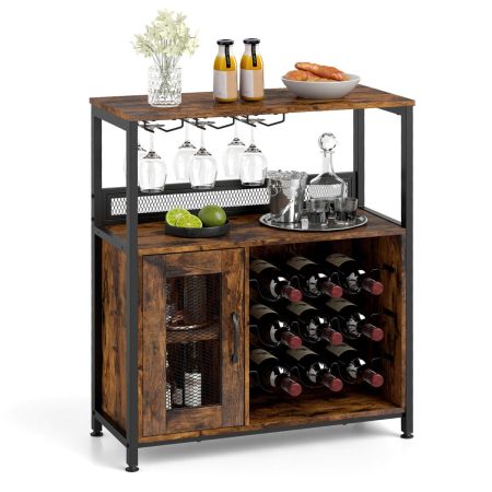 Portabottiglie Da Tavolo A Forma Di S – Metallico Nero, Per 5 Bottiglie, Design Moderno Per Cucina E Wine Bar