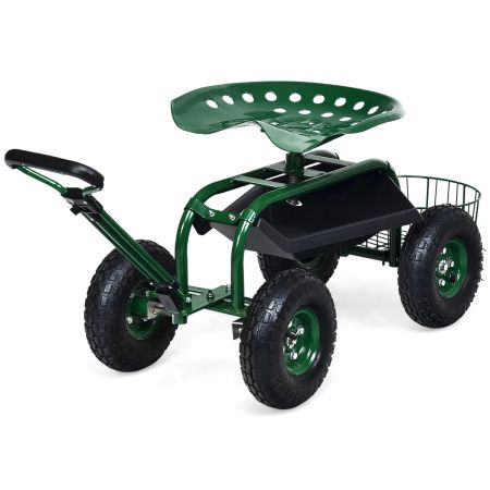 carrello da giardino con cesto portaoggetti