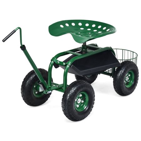 carrello da giardino con cesto portaoggetti
